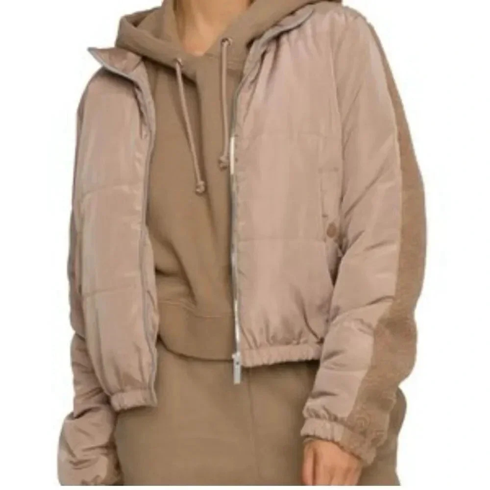 GOOD AMERICAN | NWT Two Tone Sherpa Pullover Jacket‎ Sweatshirt Coat | 3 Large
